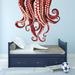 Harriet Bee Jain Vinyl Octopus Tentacles Wall Sticker Canvas/Fabric/Fabric in Pink/Red | 22 H x 24 W x 0.01 D in | Wayfair