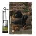 Breeze Decor Black Lab Pups 2-Sided Polyester 19 x 13 in. Garden Flag in Black/Brown | 18.5 H x 13 W x 1 D in | Wayfair