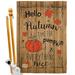 Breeze Decor Bo Hello Autumn Time For Pumpkin 2-Sided Polyester 40 x 28 in. Flag Set in Brown | 40 H x 28 W x 1 D in | Wayfair