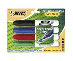 BIC America Great Erase Grip XL Dry Erase Whiteboard Markers - 4 Pack