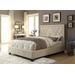 Vienne Queen-size Nailhead Patterned Platform Bed in Powder - Modus 3Z45L520