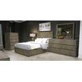 Herringbone King-size Solid Wood Platform Bed Rustic Latte - Modus 5QS3H7