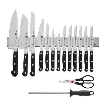 ZWILLING J.A. Henckels Zwilling Professional "S" 16-piece Knife Set w/ 17.5" Stainless Magnetic Knife Bar High Carbon in Black/Gray | Wayfair