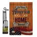 Breeze Decor America My Home Americana Patriotic Impressions 2-Sided Polyester 18.5 x 13 in. Flag Set in Black/Brown/Orange | Wayfair