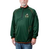 Men's Franchise Club Green Miami Hurricanes Tone Tech Thermatec Quarter-Zip Pullover Jacket