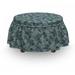 East Urban Home Paisley Persian Curved Tip Motif 2 Piece Box Cushion Ottoman Slipcover Set Polyester in Gray | 16 H x 38 W x 0.1 D in | Wayfair