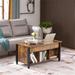 Andover Mills™ Wachusett Lift Top 4 Legs Coffee Table w/ Storage Wood/Metal in Brown | 19.3 H x 41.1 W x 19.5 D in | Wayfair