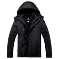 GEMYSE Men's Mountain Waterproof Ski Jacket Windproof Fleece Outdoor Winter Coat with Hood (Black,S)