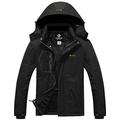 GEMYSE Men's Mountain Waterproof Ski Jacket Windproof Fleece Outdoor Winter Coat with Hood (Black,S)