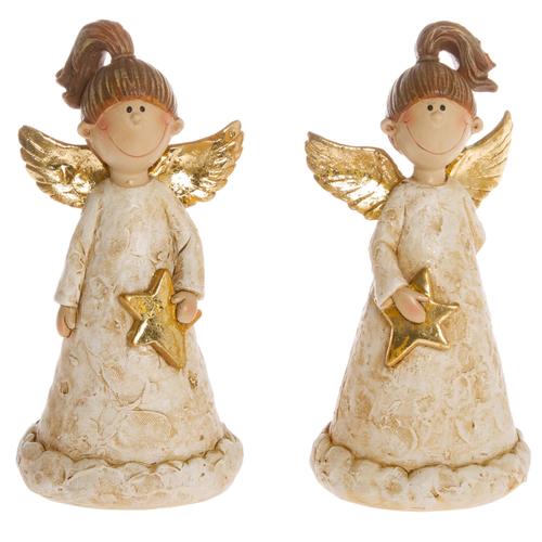 Engelfigur, (Set, 2 St.), goldfarben dekoriert Engelfigur Engelfiguren Figuren Skulpturen Wohnaccessoires