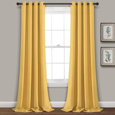 Lush Décor Insulated Grommet Blackout Curtain Panels Yellow Pair 52X84 Set - Lush Decor 16T005013