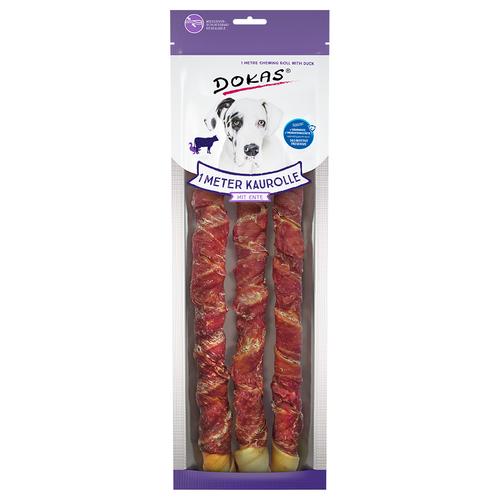 3x315g 1 Meter Kaurolle Huhn Dokas Hundesnack