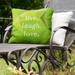 East Urban Home Live Laugh Love Indoor/Outdoor Throw Pillow Polyester/Polyfill blend in Green | 16 H x 16 W x 3 D in | Wayfair