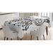 East Urban Home Madam Butterfly Swirled Wings w/ Flower Nature Image Nature Print Tablecloth Polyester in Black/Gray/White | 70 D in | Wayfair