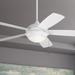 52" Discus White LED Outdoor Ceiling Fan with Pull Chain