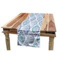 East Urban Home Damask Table Runner Polyester in Blue/Gray | 16 D in | Wayfair D24499D1A6C042EEBCA3D9CB6302EF27