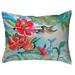 Highland Dunes Sangster Hummingbird and Red Flower Indoor/Outdoor Lumbar Pillow Polyester/Polyfill blend | 11 H x 14 W x 5 D in | Wayfair