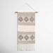 Joss & Main Blendid Fabric Tribeca Wall Hanging w/ Hanging Accessories Included Cotton/Wool in Gray/White | 44 H x 22 W in | Wayfair