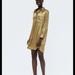 Zara Dresses | Button Down Shirt Dress | Color: Gold | Size: L