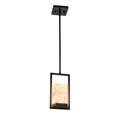 Justice Design Group Alabaster Rocks 11 Inch Tall 1 Light LED Outdoor Hanging Lantern - ALR-7515W-MBLK