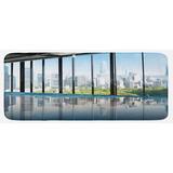 Blue 0.1" x 47" L X 19" W Kitchen Mat - East Urban Home Metropolitan Cityscape Of New York Usa In Central Park Forest Photograph Sky & Green Kitchen Mat 0.1 x 19.0 x 47.0 in/white | Wayfair