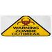 Black 0.1 x 19 x 47 in Kitchen Mat - East Urban Home Warning The Zombie Outbreak Sign Cemetery Infection Halloween Graphic Earth Yellow Red Black Kitchen Mat, | Wayfair