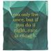 East Urban Home You Only Live Once Quote Single Duvet Cover Microfiber in Green/Yellow | King Duvet Cover | Wayfair