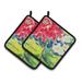 East Urban Home Flower Potholder Polyester in Green/Red | 7.5 W in | Wayfair 6126PTHD