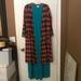 Lularoe Dresses | Lularoe Maria Dress With Sarah Cardigan. | Color: Black/Blue | Size: M