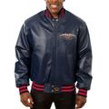 Men's JH Design Navy New Orleans Pelicans Big & Tall All-Leather Full-Snap Jacket
