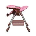 ZXH Highchairs Mama Highchair Multi-Function Recline Highchair with Removable Tray 5-Point Safety Harness Comfortable Baby Cushion for Toddler - Beige, Pink (Color : Pink)