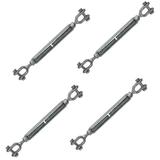 Galvanized Turnbuckle - Jaw & Jaw - 3/8 x 6 - 4 Pack