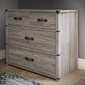 Little Seeds Nova 4 Drawer Dresser Wood in Brown/Gray | 31.5 H x 35.75 W x 19.69 D in | Wayfair 2369344COM