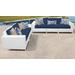 Miami 5 Piece Outdoor Wicker Patio Furniture Set 05h in Navy - TK Classics Miami-05H-Navy
