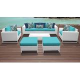 Miami 8 Piece Outdoor Wicker Patio Furniture Set 08a in Aruba - TK Classics Miami-08A-Aruba