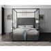 Willa Arlo™ Interiors Tessa Tufted Low Profile Canopy Bed Upholstered/Velvet/Metal in Gray | 78.5 H x 82 W x 86.5 D in | Wayfair