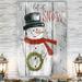 The Holiday Aisle® Let It Snow Snowman by Parvez Taj - Wrapped Canvas Textual Print Canvas, Solid Wood in White | 48 H x 36 W x 1 D in | Wayfair