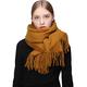 100% Wool Scarf Pashmina Shawls and Wraps for Women Cashmere Warm Winter More Thicker Soft Scarves Bronze
