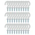 Uxcell 30pcs Cup Hooks 1/2 Inch Vinyl Coated Screw-in Ceiling Wall Thread Hooks Perfect for Indoor Outdoor Hanger White
