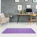 White 36 x 0.4 in Area Rug - East Urban Home Monochrome Hand Drawn Triangle Purple Area Rug Chenille | 36 W x 0.4 D in | Wayfair