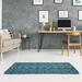 Black 60 x 0.4 in Area Rug - East Urban Home Hand Drawn Triangles Teal/Area Rug Chenille | 60 W x 0.4 D in | Wayfair