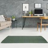 White 36 x 0.4 in Area Rug - East Urban Home Classic Geometric Diamonds Green/Black Area Rug Chenille | 36 W x 0.4 D in | Wayfair