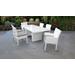 Miami Rectangular Outdoor Patio Dining Table w/ with 4 Armless Chairs and 2 Chairs w/ Arms in Grey - TK Classics Miami-Dtrec-Kit-4Adc2Dcc-Grey