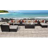 Barbados 14 Piece Outdoor Wicker Patio Furniture Set 14a in Beige - TK Classics Barbados-14A-Beige