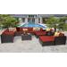 Belle 13 Piece Outdoor Wicker Patio Furniture Set 13a in Terracotta - TK Classics Belle-13A-Terracotta