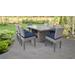 Florence Rectangular Outdoor Patio Dining Table w/ 8 Armless Chairs in Navy - TK Classics Florence-Dtrec-Kit-8C-Navy