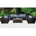 Barbados 6 Piece Outdoor Wicker Patio Furniture Set 06g in Navy - TK Classics Barbados-06G-Navy