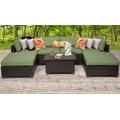 Belle 7 Piece Outdoor Wicker Patio Furniture Set 07b in Cilantro - TK Classics Belle-07B-Cilantro