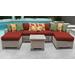 Coast 7 Piece Outdoor Wicker Patio Furniture Set 07a in Terracotta - TK Classics Coast-07A-Terracotta