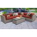 Florence 7 Piece Outdoor Wicker Patio Furniture Set 07b in Terracotta - TK Classics Florence-07B-Terracotta